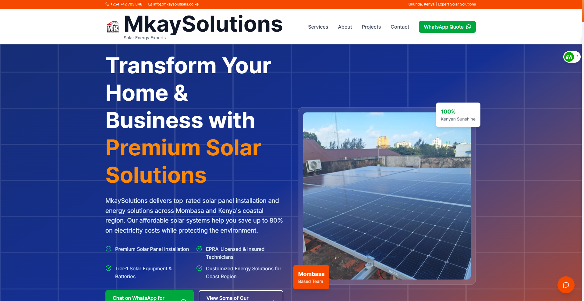 MkaySolutions - Solar Energy Website